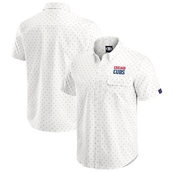 Men's Darius Rucker Collection by Fanatics Cream Chicago Cubs Printed Button-Down Top
