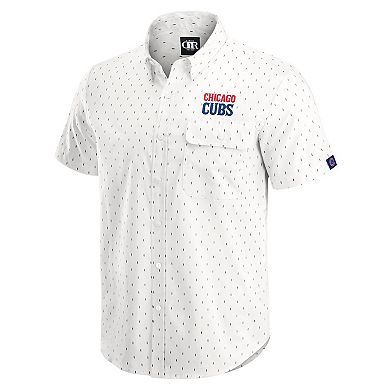 Men's Darius Rucker Collection by Fanatics Cream Chicago Cubs Printed Button-Down Shirt