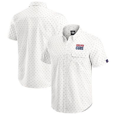 Men's Darius Rucker Collection by Fanatics Cream Chicago Cubs Printed Button-Down Shirt