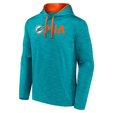 Men's Logo Athletic Aqua Miami Dolphins Head Start Pullover Hoodie