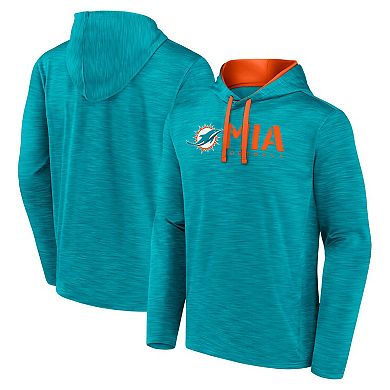 Men's Logo Athletic Aqua Miami Dolphins Head Start Pullover Hoodie