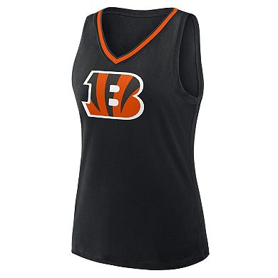 Women's Logo Athletic Black Cincinnati Bengals Stellar Win V-Neck Tank Top
