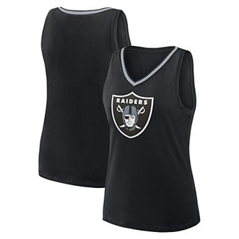 Women's Black Las Vegas Raiders Stellar Win V-Neck Tank Top