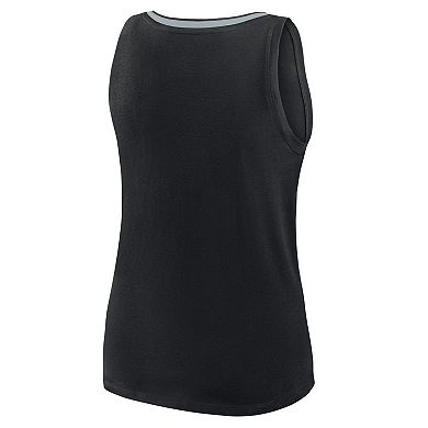 Women's Logo Athletic Black Las Vegas Raiders Stellar Win V-Neck Tank Top