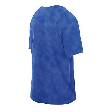 Men's New Era Blue New York Knicks Old School Sport Vintage Wash T-Shirt