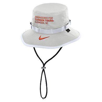 Men's Nike Gray Clemson Tigers 2025 Sideline Apex Boonie Performance Bucket Hat