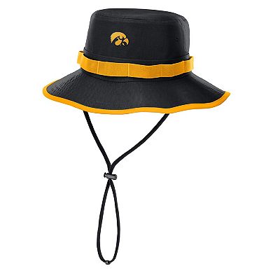 Men's Nike Black Iowa Hawkeyes 2025 Sideline Apex Boonie Performance Bucket Hat