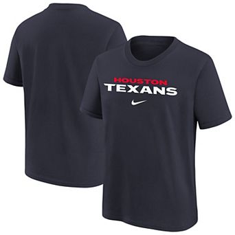 Youth Nike Navy Houston Texans Team Wordmark T-Shirt