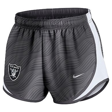 Women's Nike Anthracite Las Vegas Raiders Tempo Performance Shorts