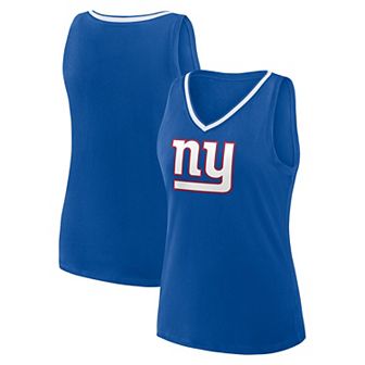 Women's Royal New York Giants Stellar Win V-Neck Tank Top