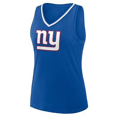 Women's Logo Athletic Royal New York Giants Stellar Win V-Neck Tank Top