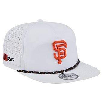 Men's New Era White San Francisco Giants Perforated Golfer Snapback Hat