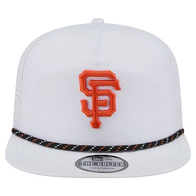 Men's New Era White San Francisco Giants Perforated Golfer Snapback Hat