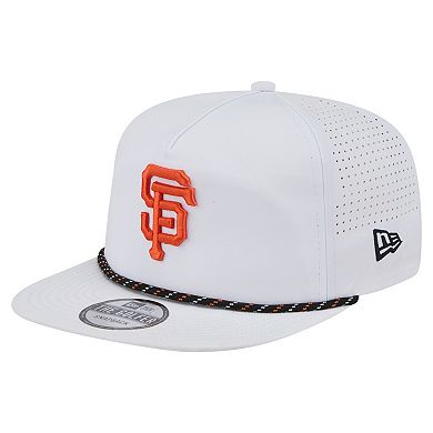 Men's New Era White San Francisco Giants Perforated Golfer Snapback Hat