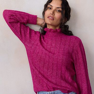 Women's LC Lauren Conrad Ruffle Neck Pullover Sweater