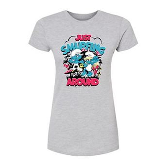 Juniors' Smurfs Just Smurfing Around Fitted Tee