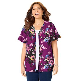 Catherines Women's Plus Size Petite Isabella Romance Blouse