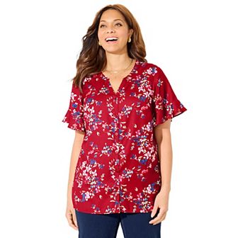 Catherines Women's Plus Size Petite Isabella Romance Blouse