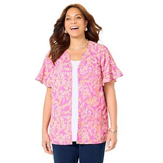 Catherines Women's Plus Size Petite Isabella Romance Blouse