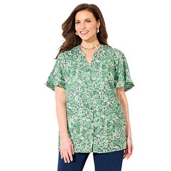Catherines Women's Plus Size Petite Isabella Romance Blouse
