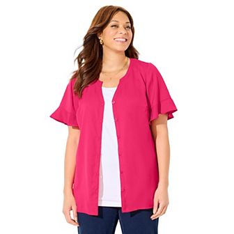 Catherines Women's Plus Size Petite Isabella Romance Blouse