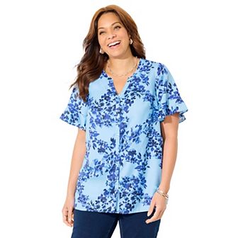 Catherines Women's Plus Size Petite Isabella Romance Blouse