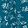 Teal White Ditsy