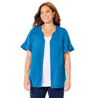 Catherines Women's Plus Size Petite Isabella Romance Blouse
