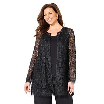 Catherines Women's Plus Size Lace Jacket