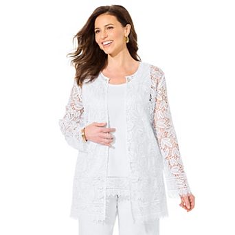 Catherines Women's Plus Size Lace Jacket