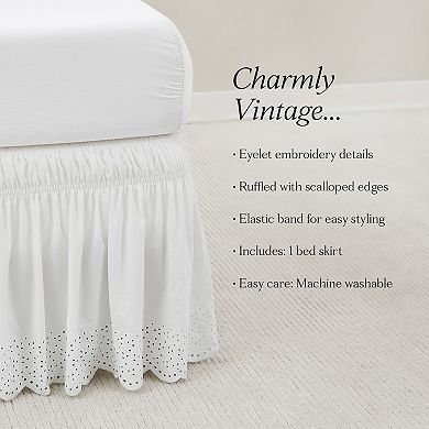 Lush Decor Vintage Eyelet Bed Skirt