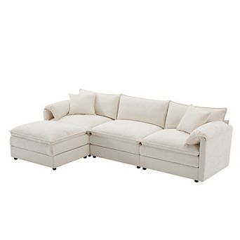Merax 103.5" Chenille Modular Sectional Sofa with Deep and Wide Seat,L Shaped Cloud Couch Set