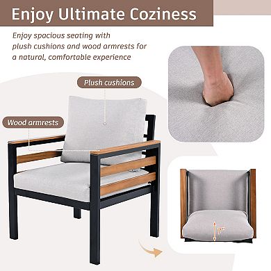 Merax 4-Piece Outdoor Patio Furniture Sofa Set