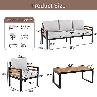 Merax 4-Piece Outdoor Patio Furniture Sofa Set
