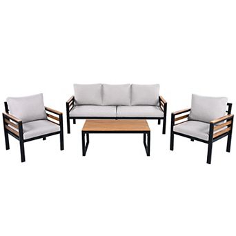 Merax 4 pc Outdoor Patio Furniture Sofa Set