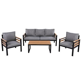 Merax 4 pc Outdoor Patio Furniture Sofa Set
