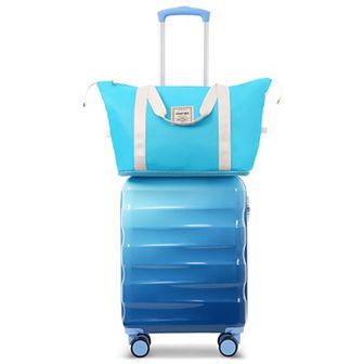 Merax 20" Carry-on Luggage with Cup Holder Lightweight Glossy Hardshell Suitcases