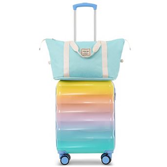 Merax 20" Carry-on Luggage with Cup Holder Lightweight Glossy Hardshell Suitcases