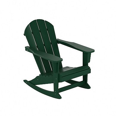 Westintrends Outdoor/patio Rocking Adirondack Chairs With Side Table Set