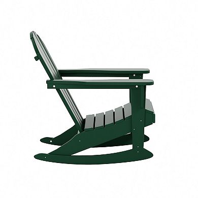 Westintrends Outdoor/patio Rocking Adirondack Chairs With Side Table Set