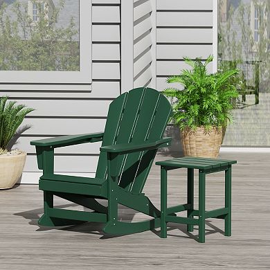 Westintrends Outdoor/patio Rocking Adirondack Chairs With Side Table Set