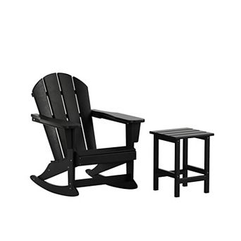 Westintrends Outdoor/patio Rocking Adirondack Chairs With Side Table Set