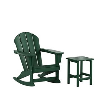 Westintrends Outdoor/patio Rocking Adirondack Chairs With Side Table Set