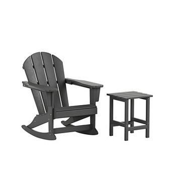 Westintrends Outdoor/patio Rocking Adirondack Chairs With Side Table Set