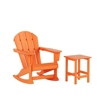Westintrends Outdoor/patio Rocking Adirondack Chairs With Side Table Set