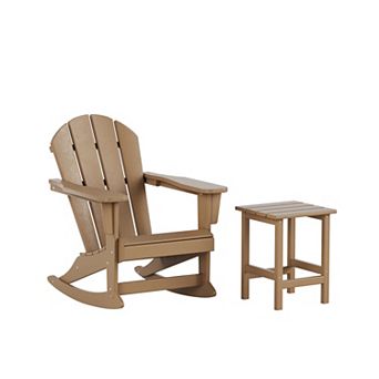 Westintrends Outdoor/patio Rocking Adirondack Chairs With Side Table Set