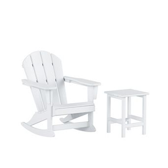 Westintrends Outdoor/patio Rocking Adirondack Chairs With Side Table Set