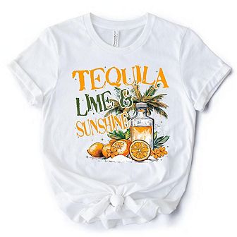 Lime & Sunshine T-Shirt, Trendy White and Natural Summer Tee