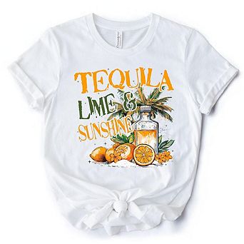 Lime & Sunshine T-Shirt, Trendy White and Natural Summer Tee