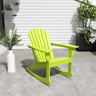 Westintrends Outdoor/patio Poly Plastic Adirondack Rocking Chair